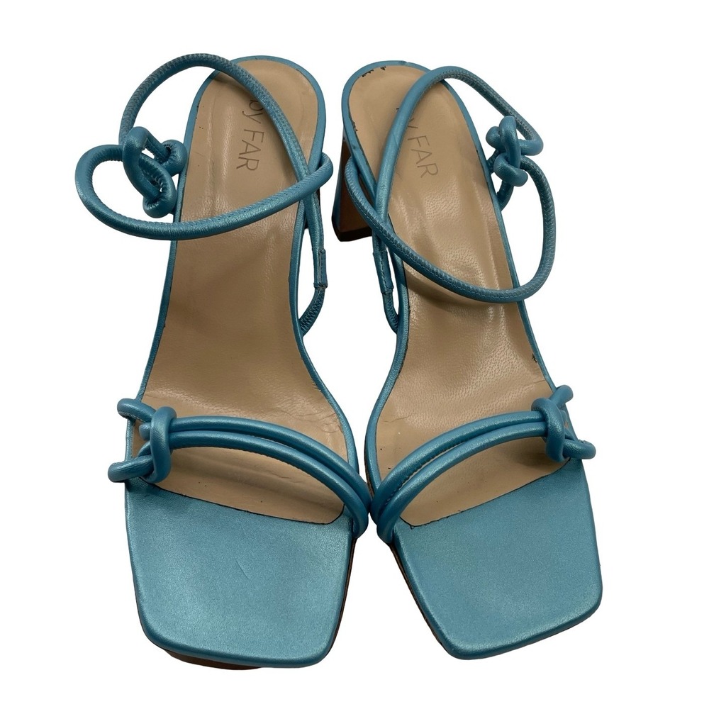 BY FAR Women Sandals Strappy Slingback Blue Leather 40